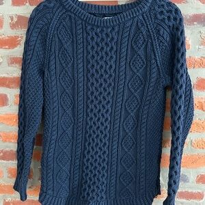 L.L. Bean Navy Cable Knit Fisherman’s Sweater